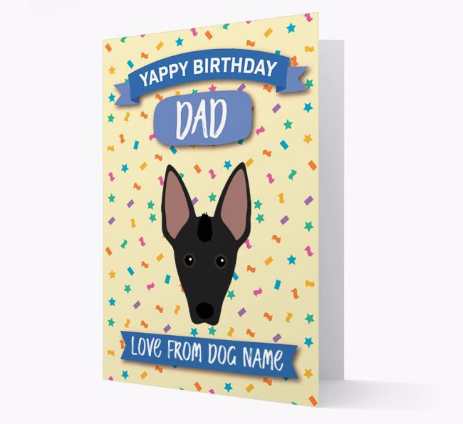 Personalized Card 'Yappy Birthday Dad' with {breedCommonName} Icon